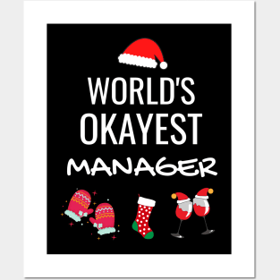 World's Okayest Manager Funny Tees, Funny Christmas Gifts Ideas for a Manage Posters and Art